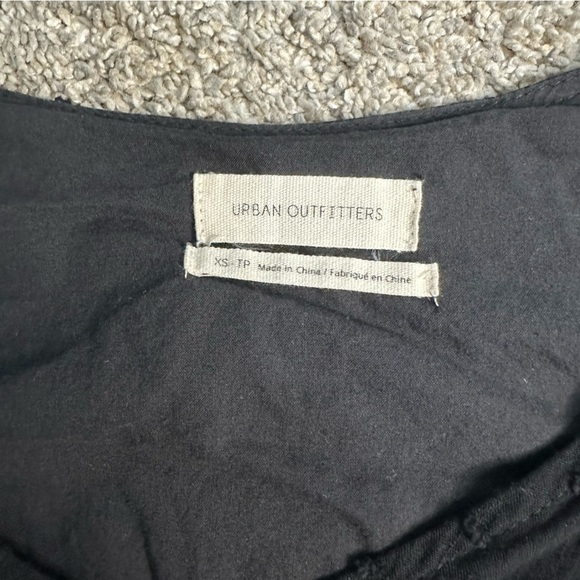 Urban Outfitters Textured Long Sleeve Frock mini Dress XS Xtra Small Black girly - Picture 7 of 9